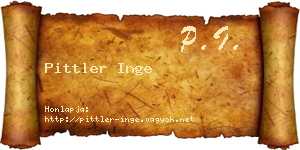 Pittler Inge névjegykártya